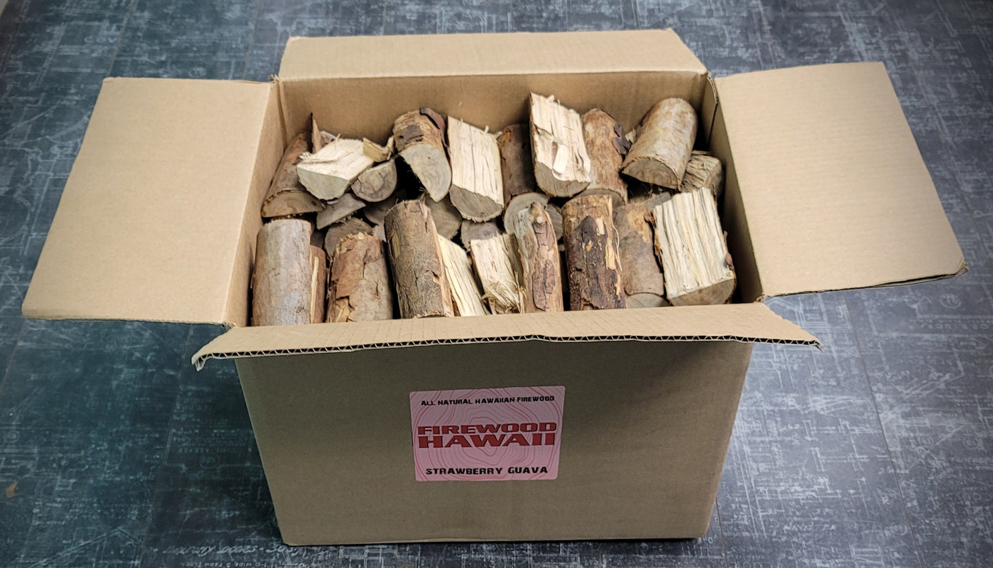 STRAWBERRY GUAVA FIREWOOD CHUNKS LARGE BOX - FIREWOOD HAWAII
