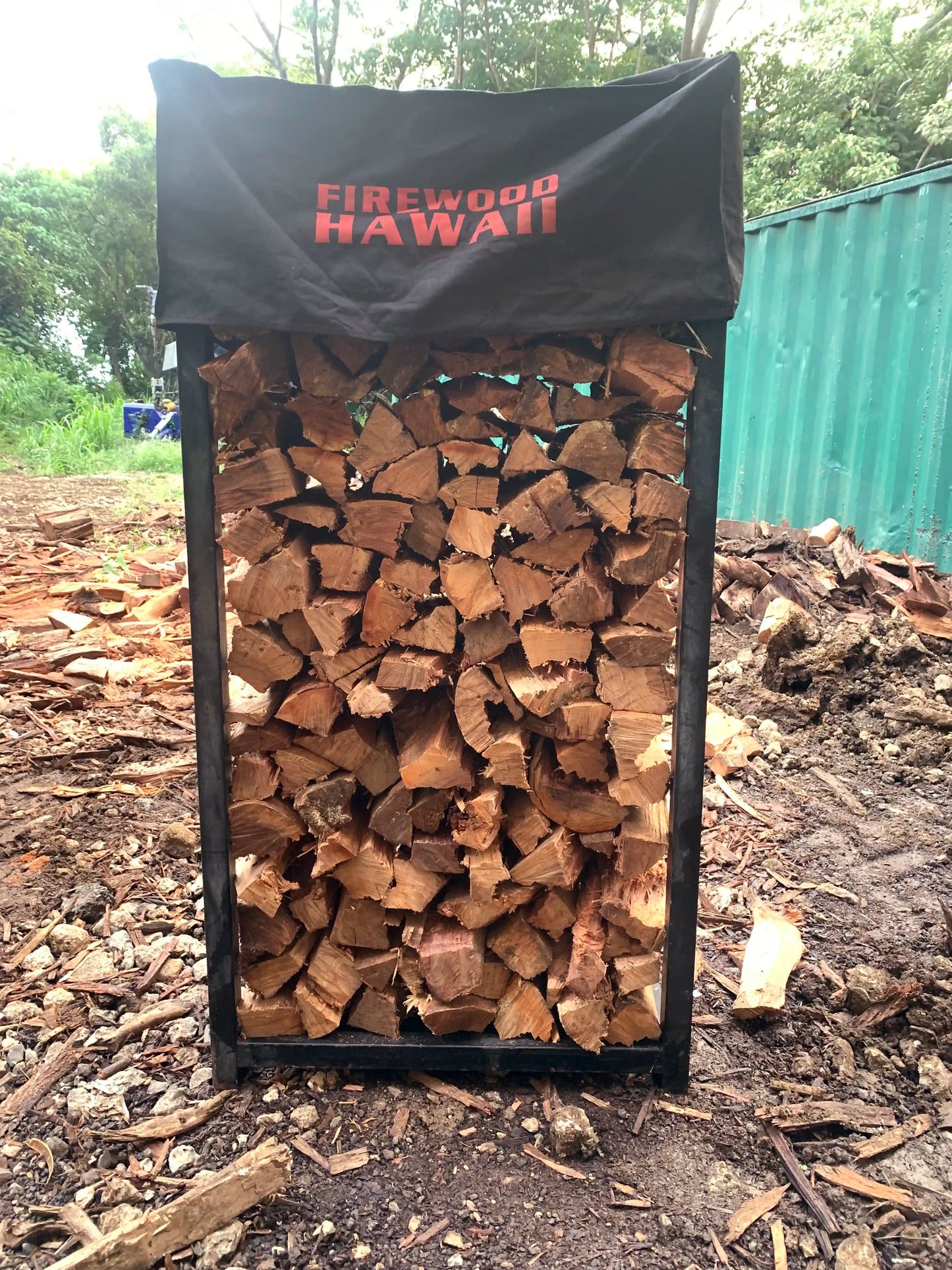 Hapa Rack - ½ Kiawe, ½ Ironwood Split Firewood - 12 Pack - FIREWOOD HAWAII