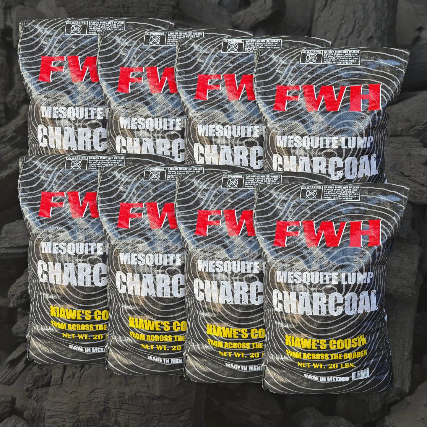 Mesquite Charcoal Rack - (8) 20lb bags - FIREWOOD HAWAII