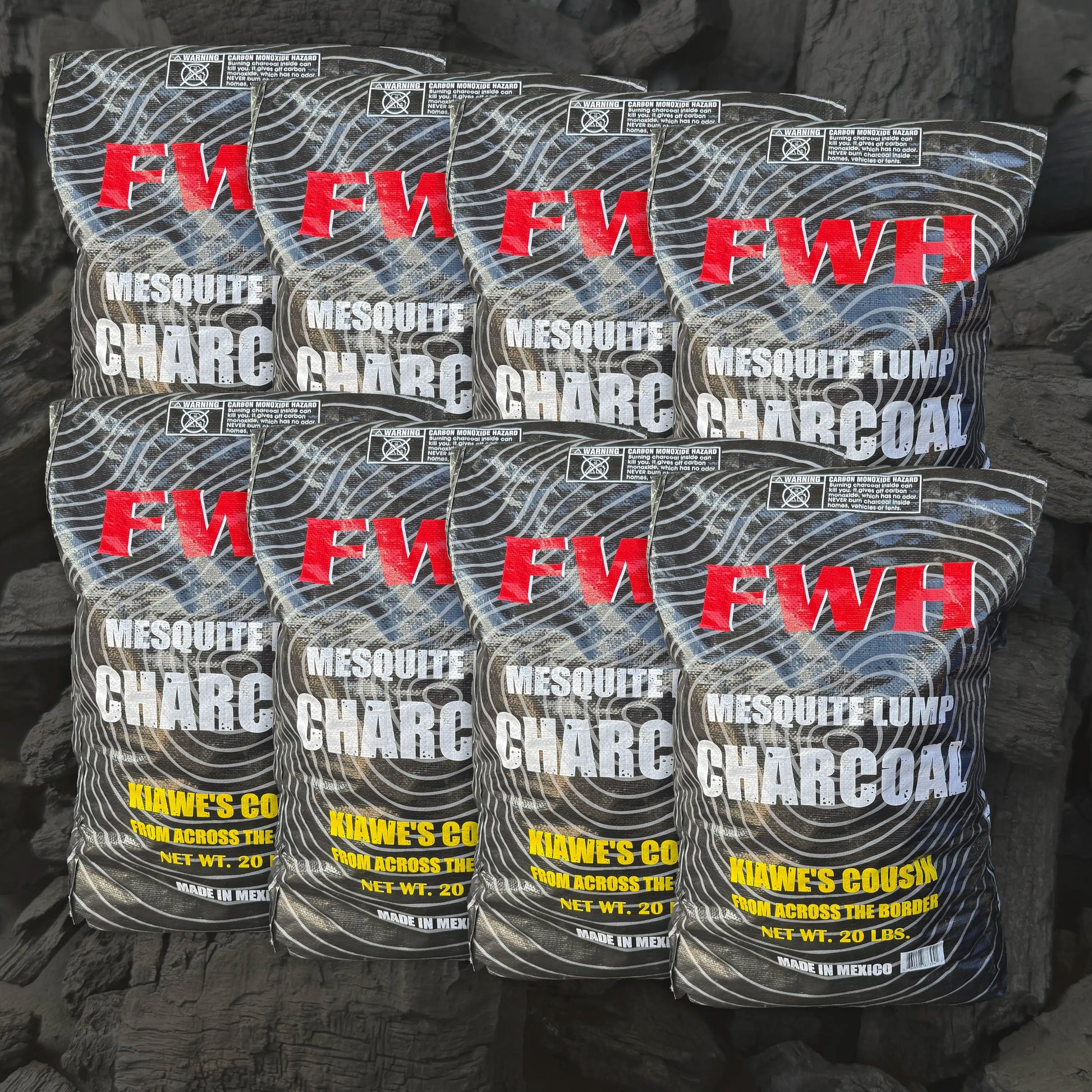 Mesquite Charcoal Rack - (8) 20lb bags - FIREWOOD HAWAII