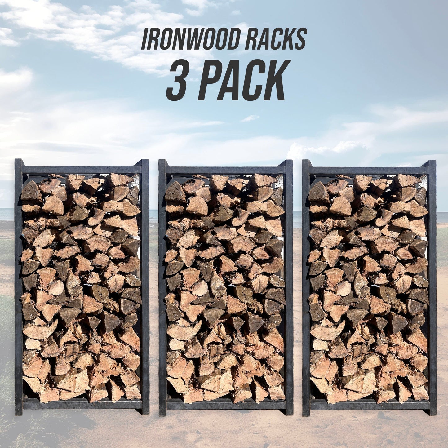Ironwood Split Firewood Rack - 3 Pack - FIREWOOD HAWAII
