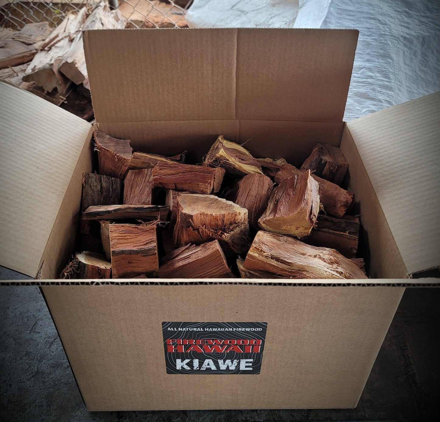 KIAWE FIREWOOD CHUNKS LARGE BOX - FIREWOOD HAWAII